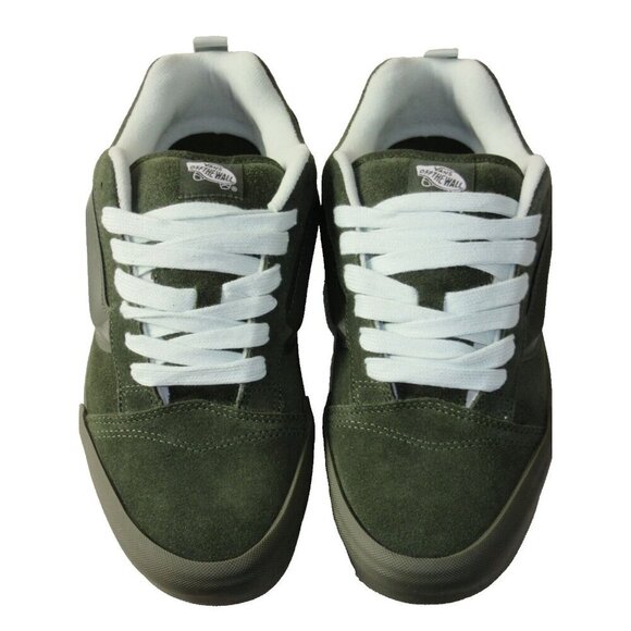 Vans Men\'s Knu Skool Utility Mono Olive Green Suede Skate Shoes sizes NIB main image 4